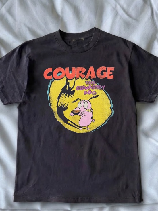 Gildan Other - Gildan Black Courage the Cowardly Dog Graphic Tee - Yellow Pink Red Accents